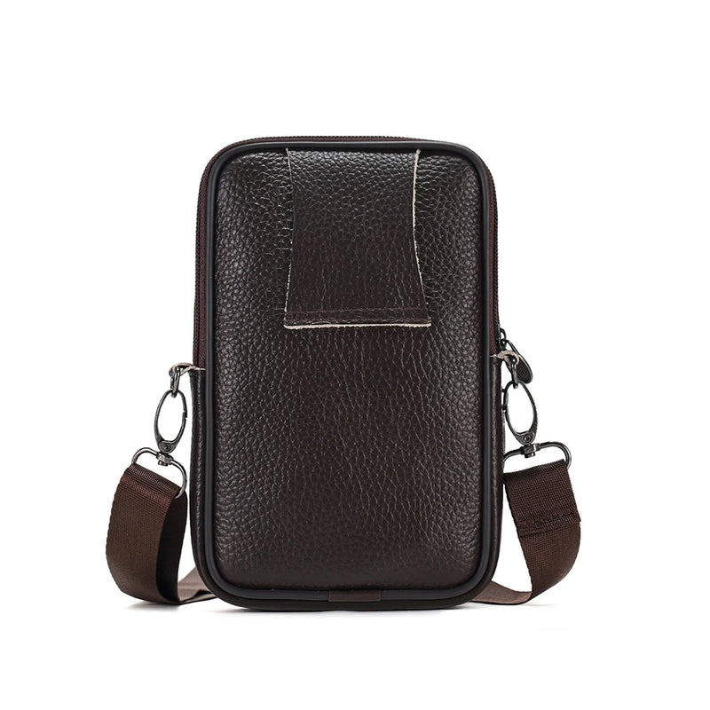 Men Leather Shoulder Bag Designer Crossbody Bag for Male Travel Sling Bags Casual Waist Pack