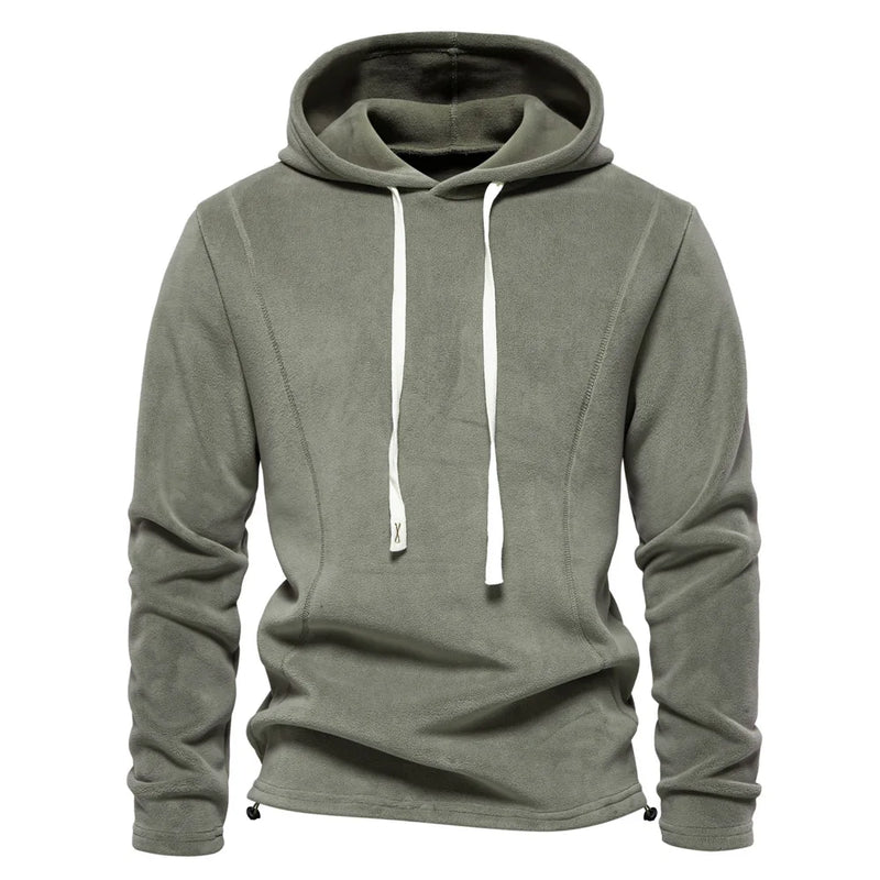 Autumn Men Polar Fleece Pullover Hoodies Loose Sweatshirts Hooded Casual Sweatshirts