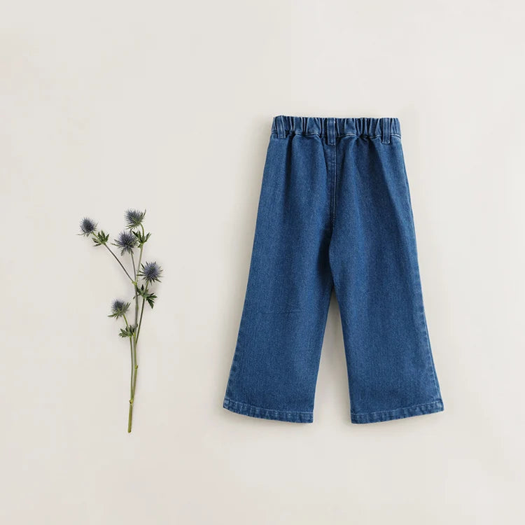 Girls Cotton Slim Jeans Flared Pants for Autumn French Series