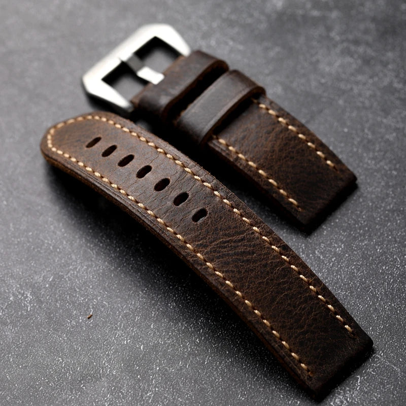 Handmade Genuine Leather Watchband Thickened First Layer Leather Vintage Thickened Men's