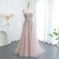 Said Luxury Beaded Blush Pink Evening Dresses with Straps Women Wedding Party Gown