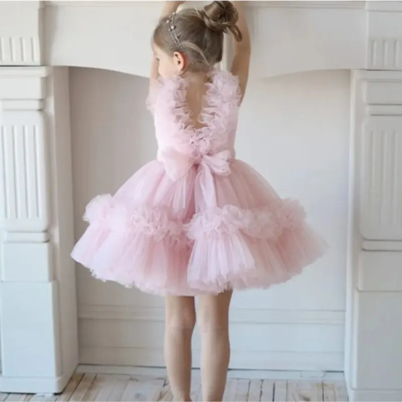 Baby Girl Princess Layered Dress Teens Child Wedding Pageant Birthday Baby Clothes