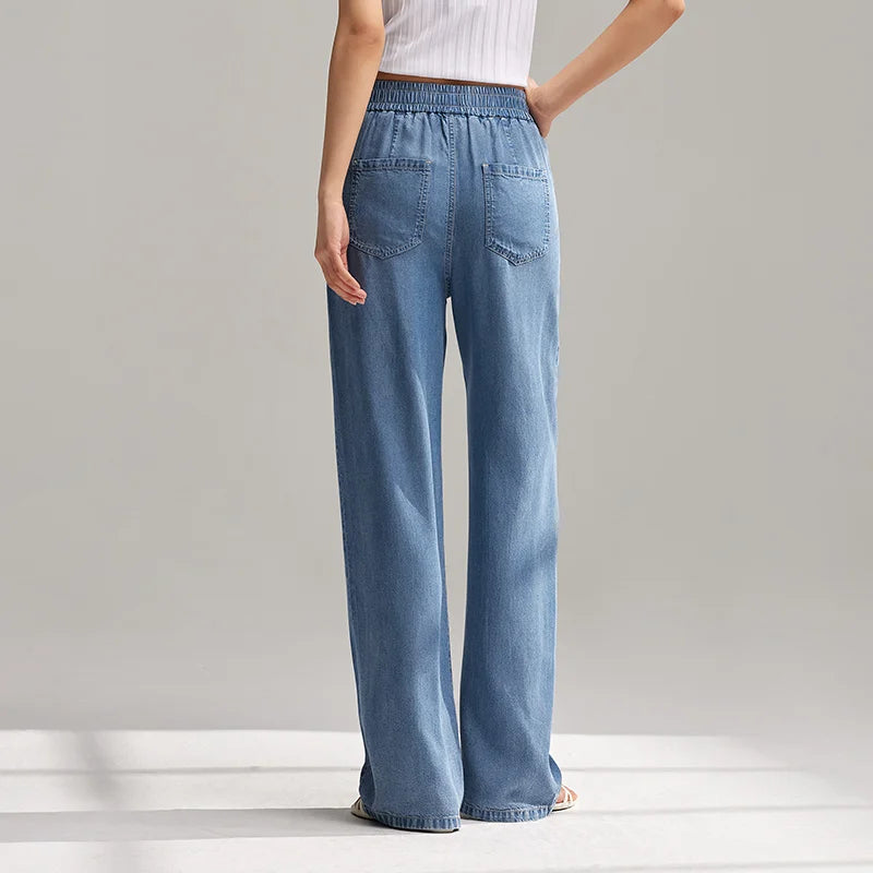 Women Trousers Simple Style Summer Wide-Legged Trousers