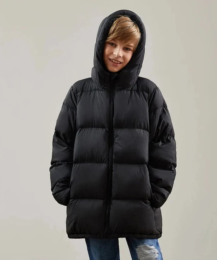 Autumn Winter Children's Down Jacket Boys Thickening White Duck Down Coats Kids Hooded Warm Bread Top Clothes