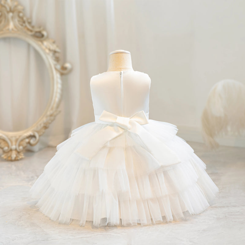 Baby Girls Wedding White Dress Cute baptism Birthday Princess Dress Girls 1st Clothes Girl Kids Elegant Princess Baptism Gown