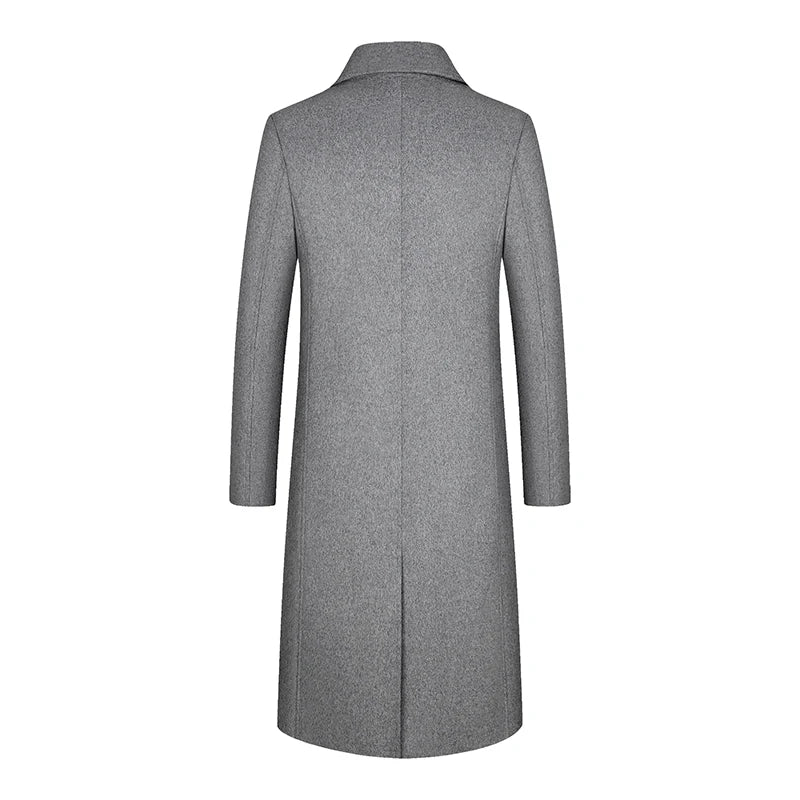 Men's Wool Wool Coat Autumn and Winter Windbreaker Men's Coat Medium Length Coat