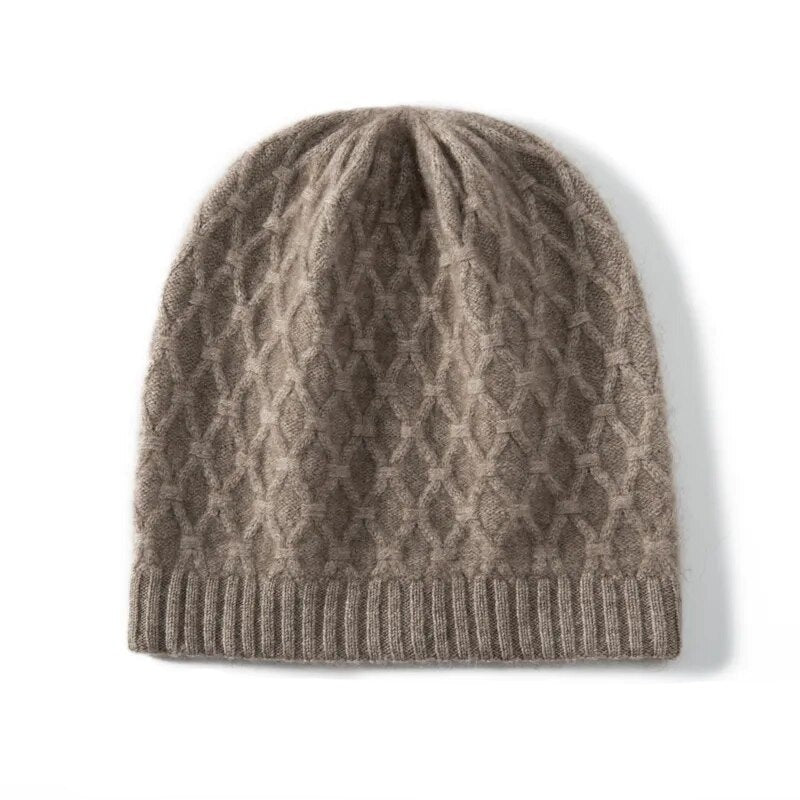 Hat for Women Winter Casual Solid Knitted Cashmere Cap High Quality Soft Warm Beanie Hats