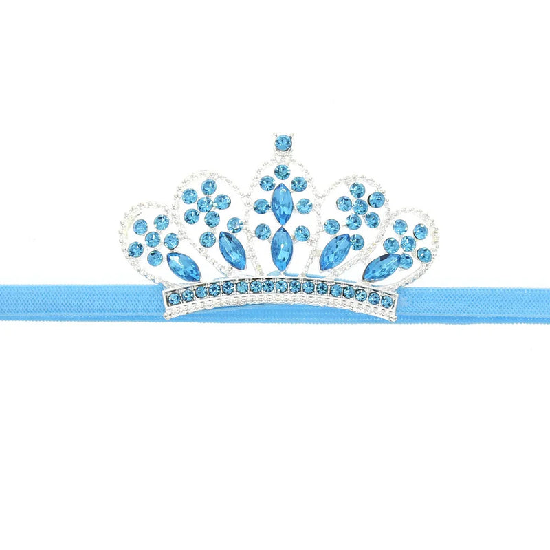 Crown Diamond Headband Hair Accessories Baby Girls Headwear Little Princess Rhinestone Nylon Headwrap