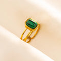 Rings Bohemian Jewelry Green Gemstone Plated Turquoise Rings For Women Girl Gifts Never Fade