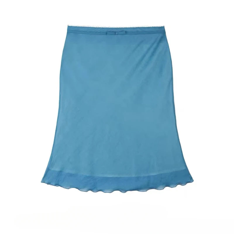 Women's Tulle Skirts Summer Retro Slimming Mini Mermaid Skirt Female Clothing