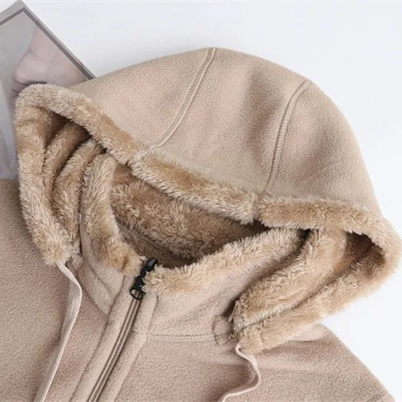 Sweatshirts Hoodies Jacket Women Polar Fleece Coats Zipper-up Casual Tops Female Warm Overcoat