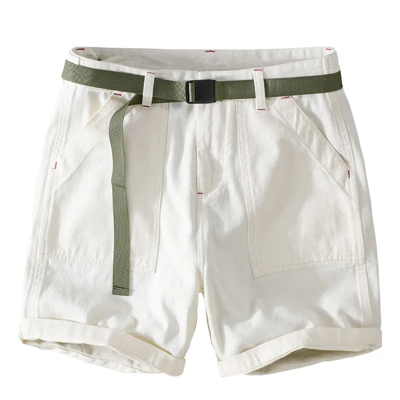 Summer Men's Basic Cargo Shorts  Solid Classic Outdoor Casual