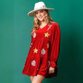 Autumn Women dress Christmas Sequins Velvet Warm Festive Dresses