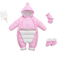 Baby Jumpsuit Thickened Hooded Print Newborn Outdoor Romper Warm Boutique Down Jacket Rompers