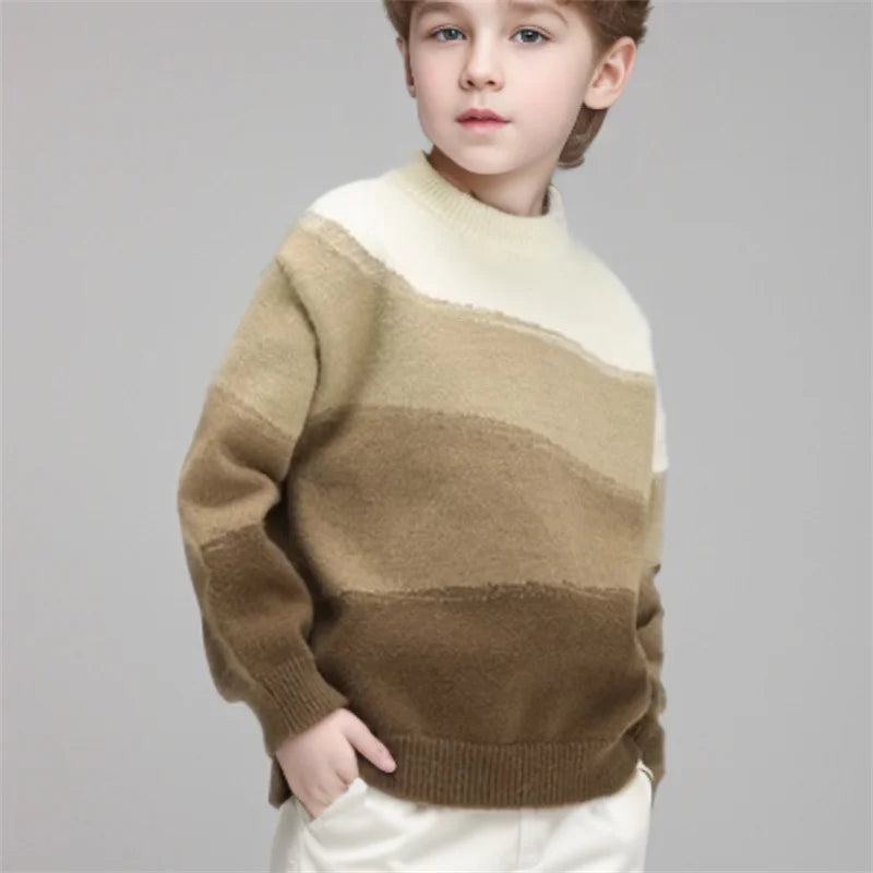 Boys Sweater Wool Coat Kids Tops Knitting Cottons Pullover Teenagers