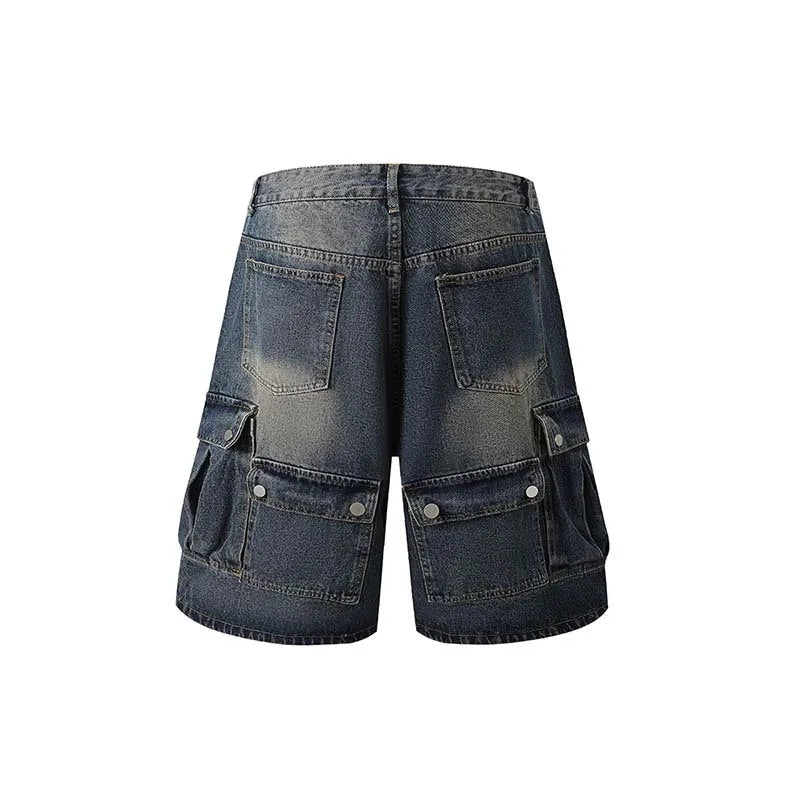 Shorts for Men Summer Streetwear Hip Hop Cargo Denim Short Pants Retro Shorts