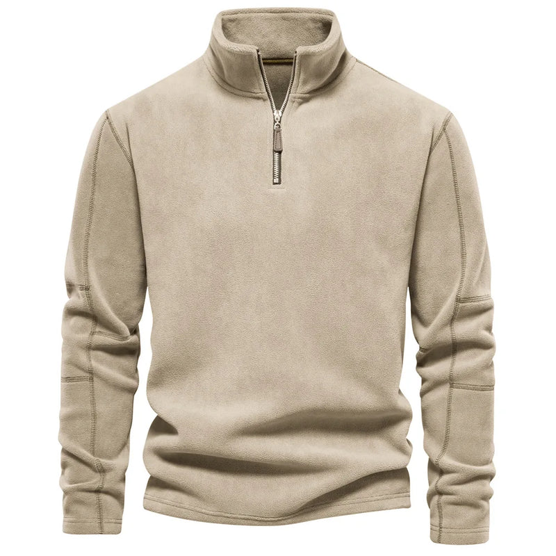 Winter Thicken Warm Fleece Hoodless Sweatshirt for Men Pullover Men's Sweatshirts