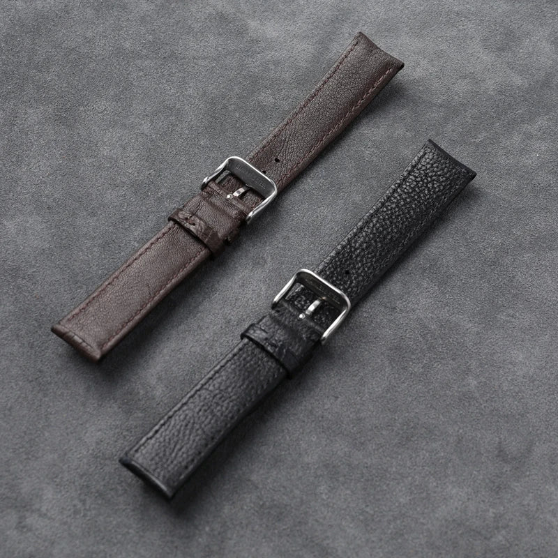 Handmade South African Ostrich Leather Watchband Vintage Men's High Grade Genuine Leather Strap