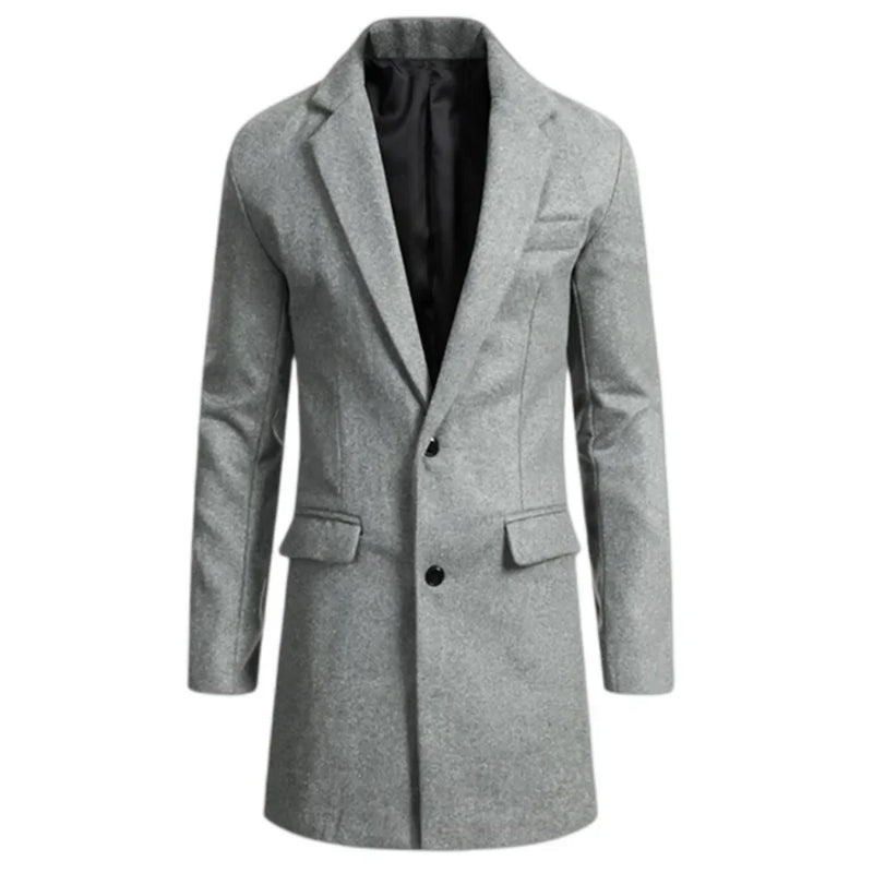 Men Woolen Coat Thickened Overcoat Autumn Winter Wool Blends Jacket Male Coat