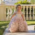 Pearls Little Princess Flower Girl Dress Baby Kids Wedding Party Costumes First