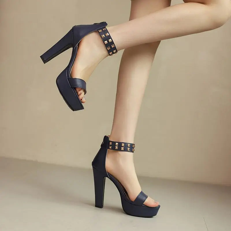 Female Sandals Open Toe High Heels 11.5cm Platform 2.5cm