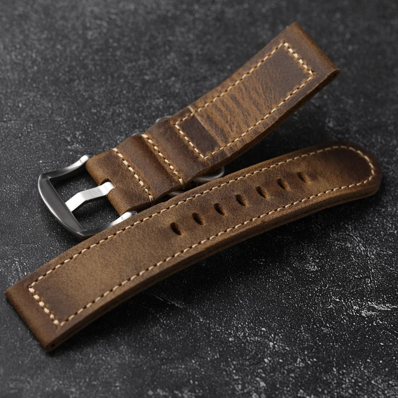 Handmade Head Layer Watch Watchband Soft Men Thickened Watch Strap Genuine Leather