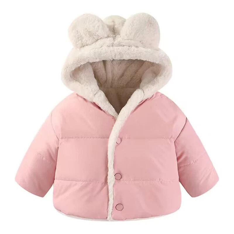 Warm Plush thickened down cotton clothes hooded wool collar cotton clothes