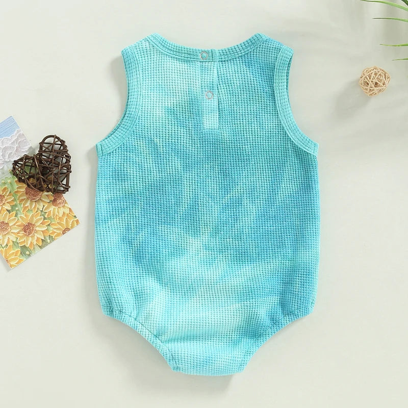 Baby Boys Girl Summer Bodysuit Sleeveless Round Neck Waffle Jumpsuit