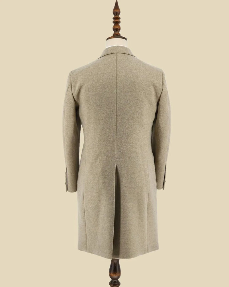 Classic Solid England Style Woolen Overcoat Men's Thick Plus Single-Breasted Long Coat Casual Winter Warm Jacket