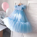 Summer Bow Lace Girl Dress for Party and  Kids Princess Evening Prom Girl Dresses Formal Bridesmaid