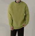 Sweaters Men Pleated Cozy Temperament Simple Streetwear All-match Round Neck Advanced Slouchy