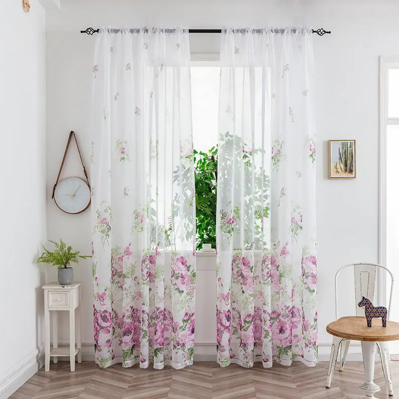 Curtain Gauze Yarn Tulle Curtains for Living Dining Room Bedroom Light-transmitting Decorative