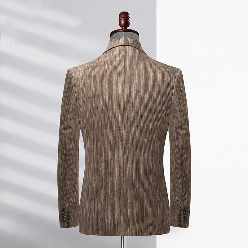 Men Casual Blazer Suit Corduroy Slim Fit Youth Leisure Suit Jacket