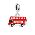 Red London Bus Charm Pendant 925 Sterling Silver Trendy Gift For Women Men Jewelry