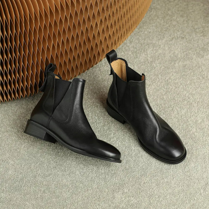 Women Ankle Boots Genuine Leather Short Boots Autumn Winter Shoes Woman