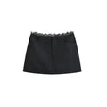 Women Retro Spliced Lace Edges Short Skirt Summer Wrapped Hip Skirts