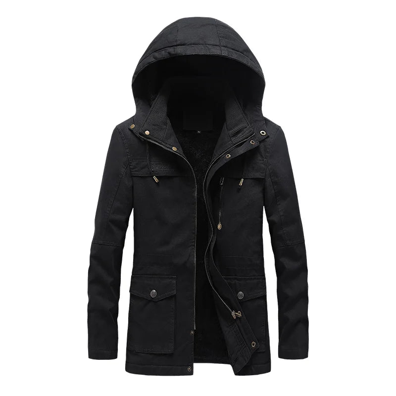 Men Casual Cotton-padded Jacket Warm Waterproof Crisp Breathable Wear Resistant Coats