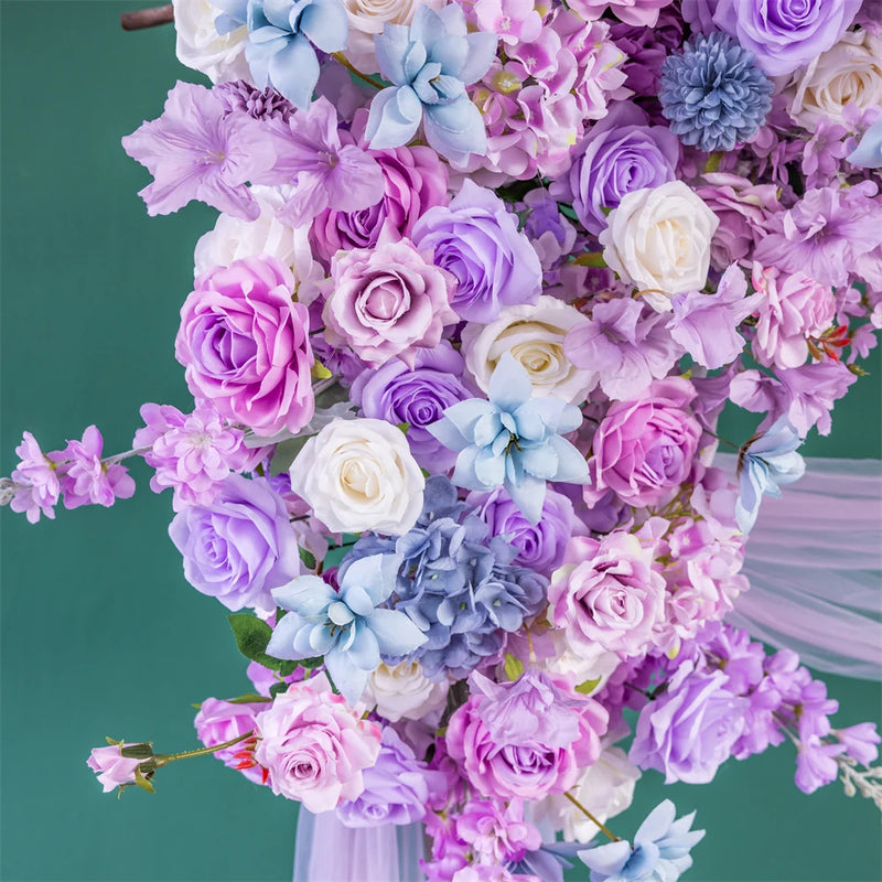 Wedding Party Background Decoration Customized Pink Purple Blue Series Rose Floral