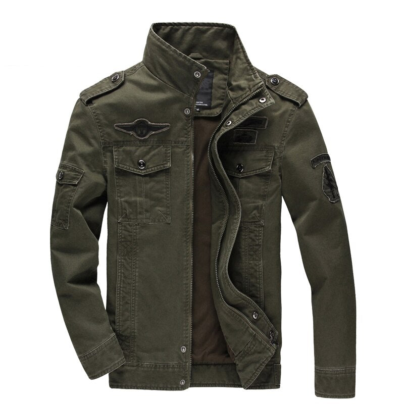 Army Military Jacket Men Cotton Stand Collar Autumn Winter Bomber Jacket Men