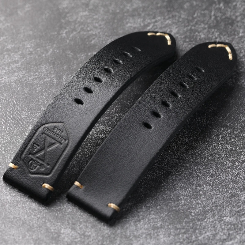 Handmade Thickened Genuine Leather Strap  Soft Folding Italian Head Men's Bracelet