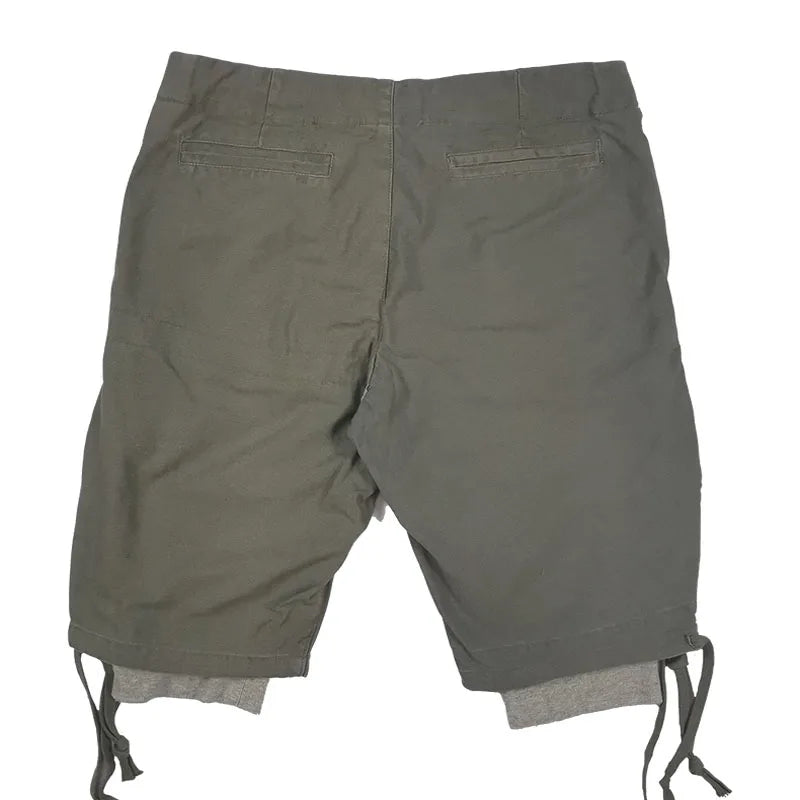 Multi Pockets Splice Cargo Shorts Men's Ripped Shorts