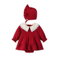 Newborn Baby Girls Dress Romper Jumpsuits Winter Children's Princess Clothes Hat Sets