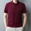 Men Polo Short T-shirt Summer Pure Flip Collar Thin Clothing Breathable