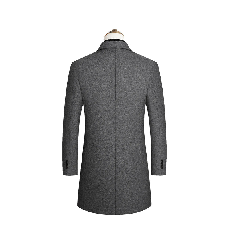 Winter Men Wool Coat Cashmere Blended Slim Fitting Business Casual Wool Coat