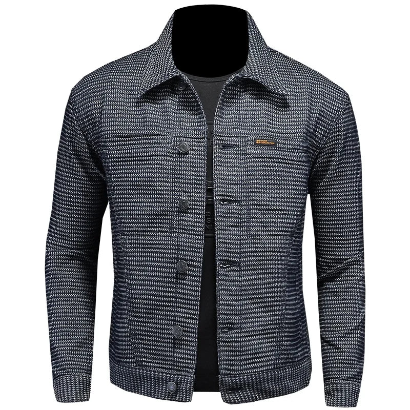 Casual Custom Denim Fabric Jacket Top Men Spring