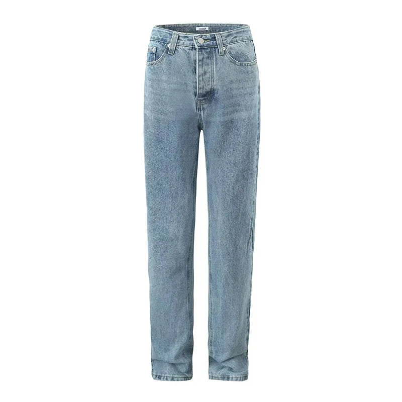 Launch Women Jeans Loose Straight Denim Pants Floor-length Pants