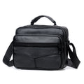 Male Black Crossbody Bag Luxury Leather Waterproof Handbag Businessmen Multifunctional Large Capacity Shoulder Bags