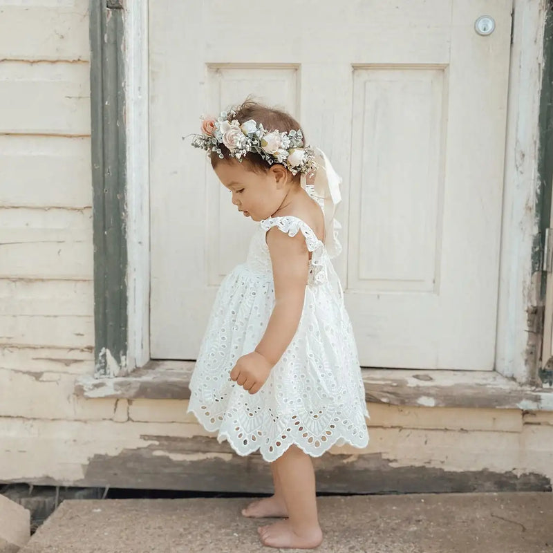 Flower girl dress for Baby Bridesmaid Beach Boho Wedding outfit Summer