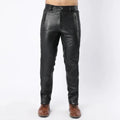 Leather Men Slim Pencil Pants Male Motorcycle Pants Style Trousers