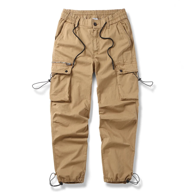 Men Cargo Pants Multi-pockets Solid Overalls Outdoor Man Trousers Casual Pants